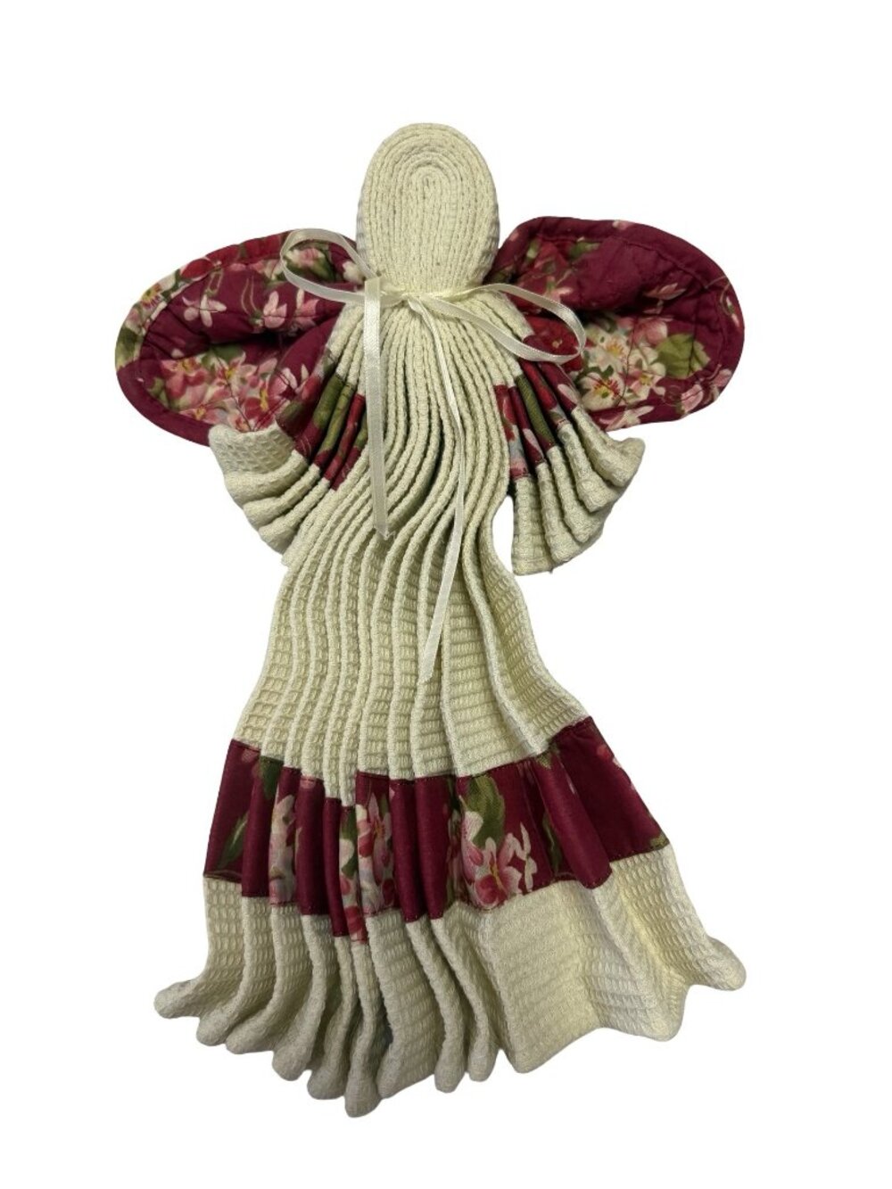 Great Finds Collection Good Friends Handmade Hanging Kitchen Towel Angel Burgund